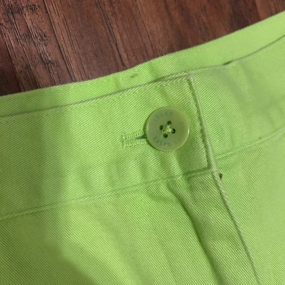 Ralph Lauren Cotton Shorts Neon Green with Pockets Preppy Luxury - Picture 3 of 12